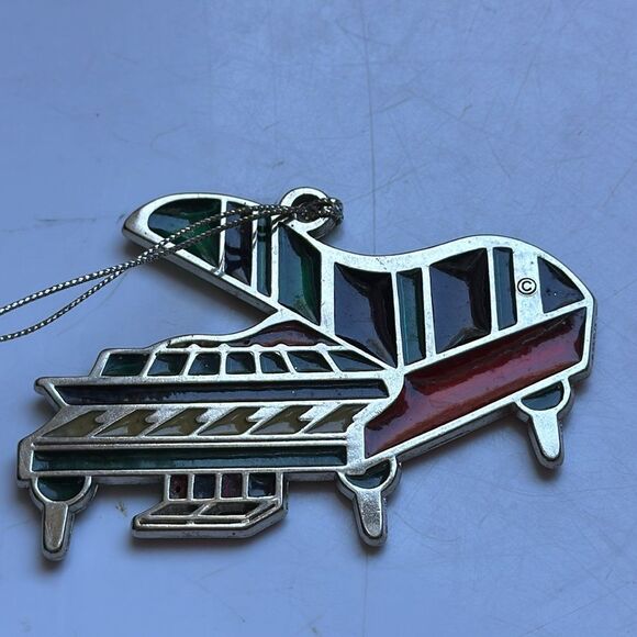 Russ Stained Glass Chrome Plated Grand Piano Ornament - Picture 4 of 4